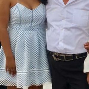 Topshop Dress Blue and White